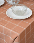 Tablecloth Alma / Terracotta and White