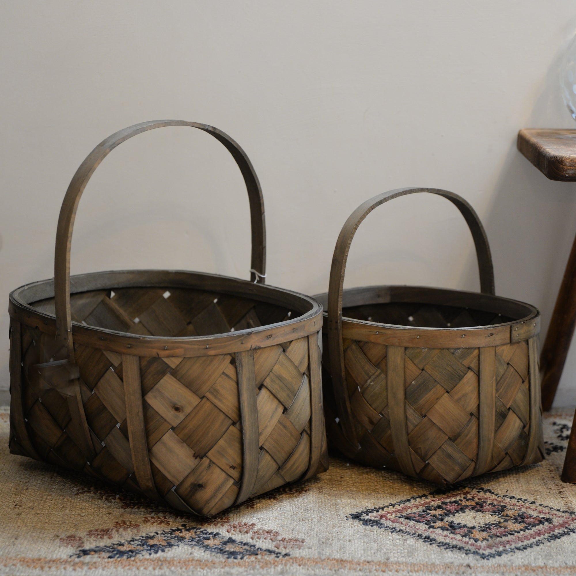 Wood Basket/ Two Sizes