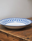French Porcelain Scalloped Dessert Bowl / Blue