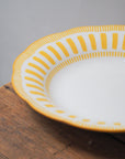French Porcelain Scalloped Dessert Bowl / Yellow
