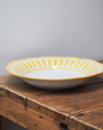 French Porcelain Scalloped Dessert Bowl / Yellow