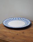 French Porcelain Scalloped Dinner Plate /Blue