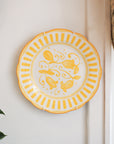 French Porcelain Scalloped Floral Lunch Plate / Yellow