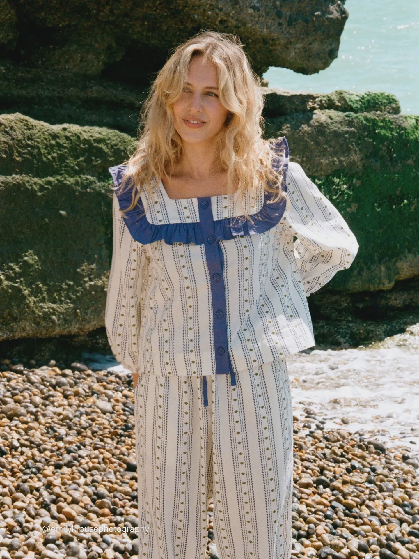 TBCo Cotton Pyjamas in Navy Ditsy Floral