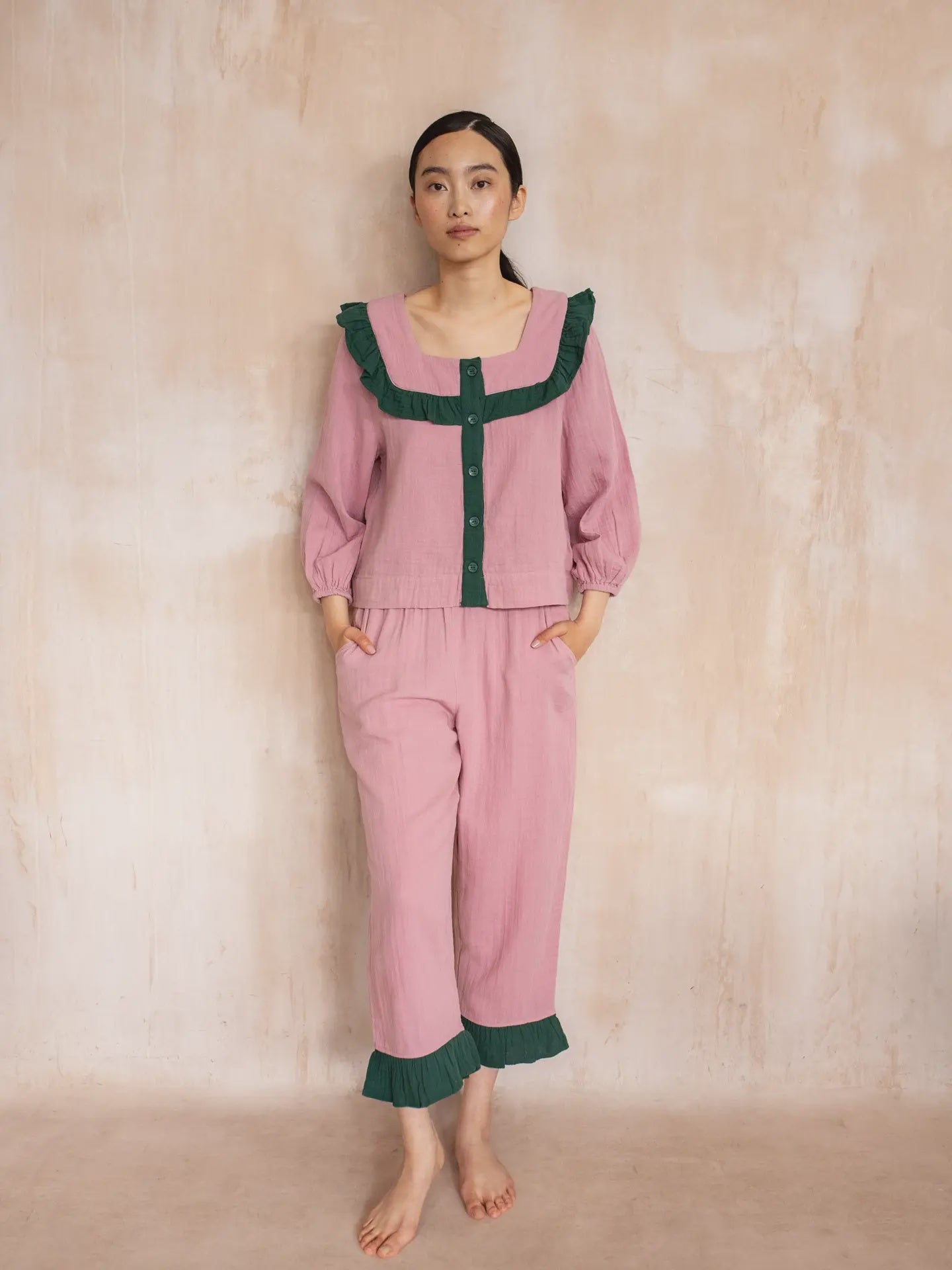 TBCo Cotton Pyjamas in Pink Ruffle