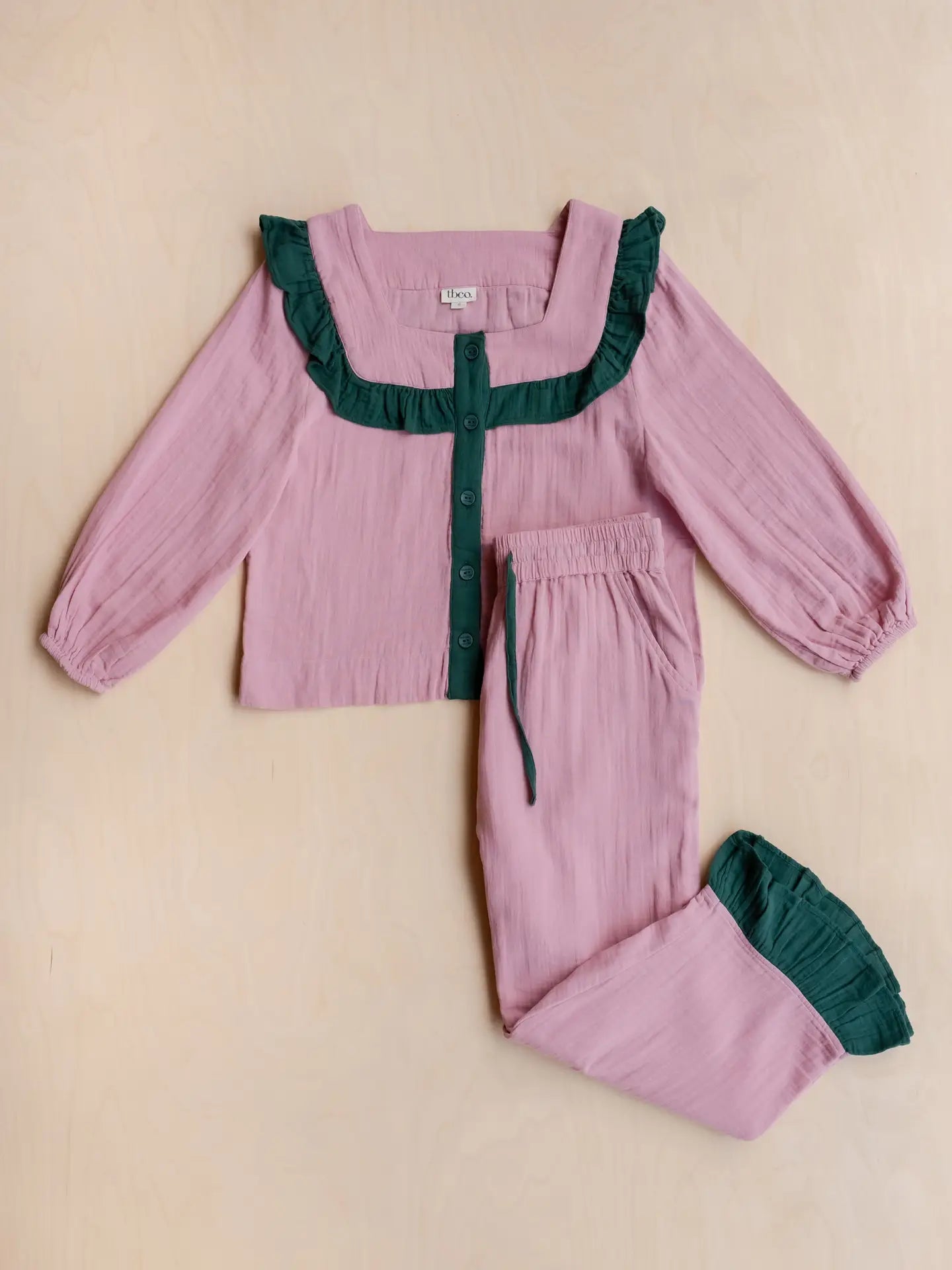 TBCo Cotton Pyjamas in Pink Ruffle