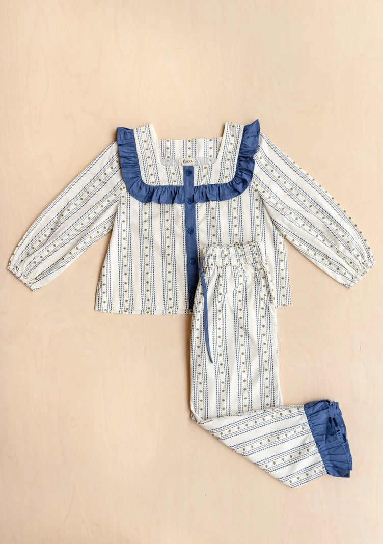 TBCo Cotton Pyjamas in Navy Ditsy Floral