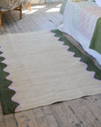 Olive Wave Jute Rug / 3 x 5ft