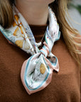 Silk Neck Scarf / Floral Pattern