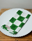Green & White Checkerboard Napkin