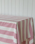 Wide Striped Tablecloth / Mauve