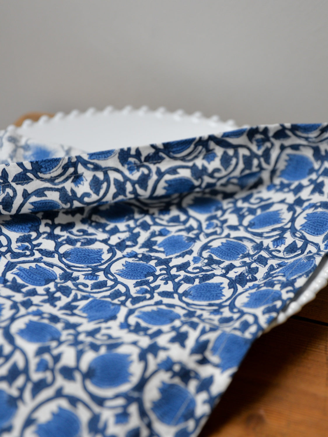 Zucchini Print Napkin / Blue