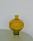 Colourful Glass Vase / Amber Yellow