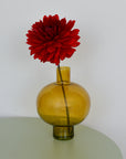 Colourful Glass Vase / Amber Yellow