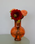 Colourful Round Glass Vase / Orange