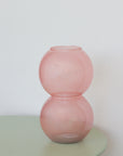 Round Colourful Glass Vase / Pink