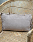 Fara Plain Cotton Velvet Cushion / Taupe