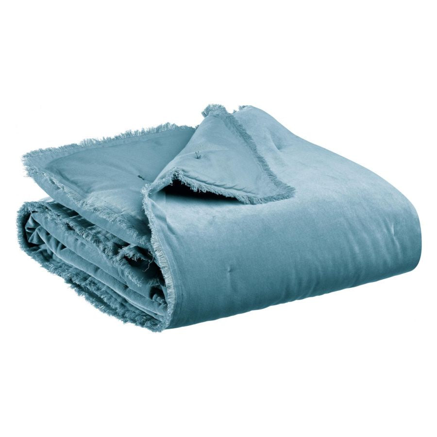 Fara Cotton Velvet Throw 135 x 200 / Acier