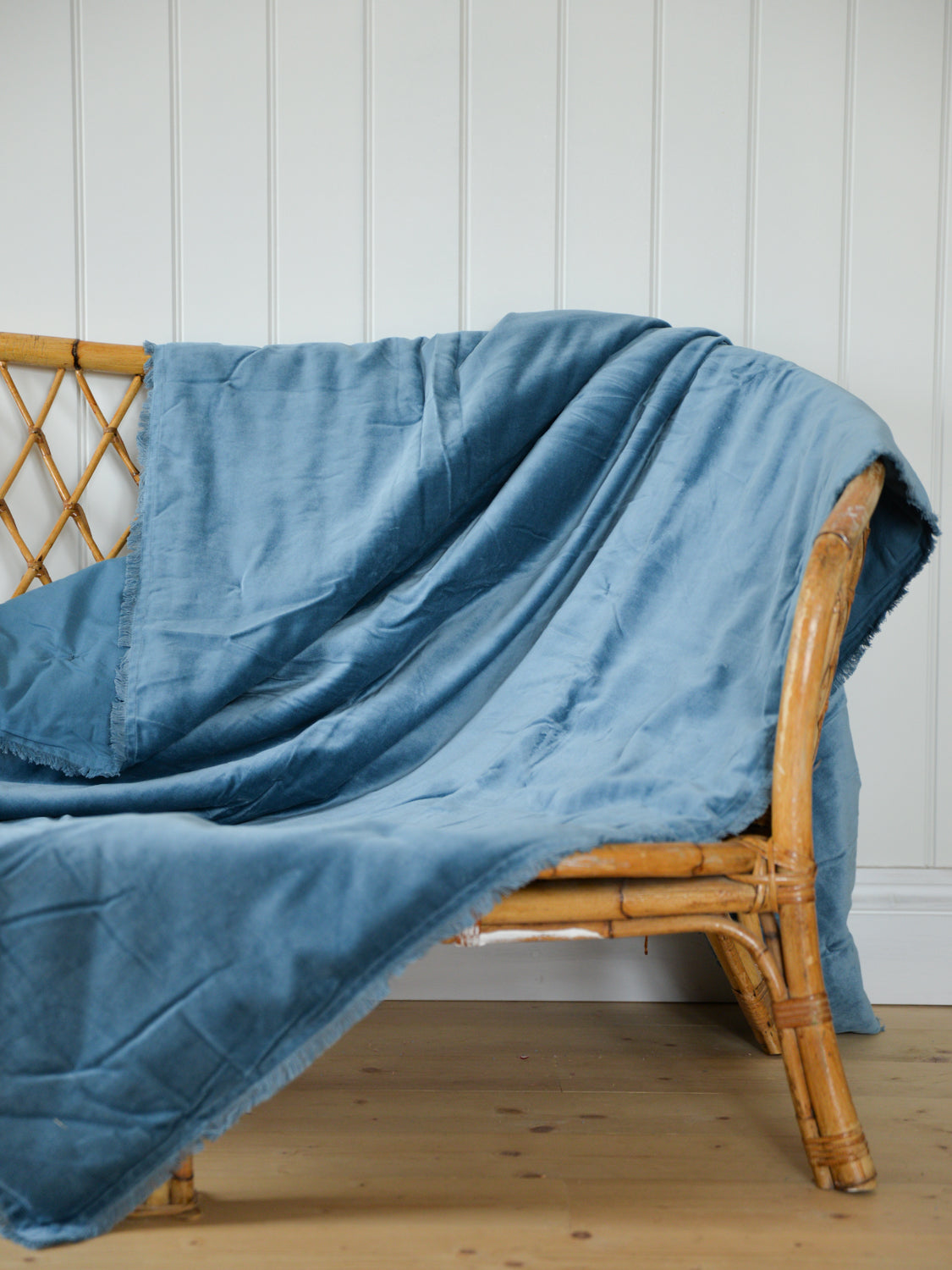 Fara Cotton Velvet Throw 135 x 200 / Acier
