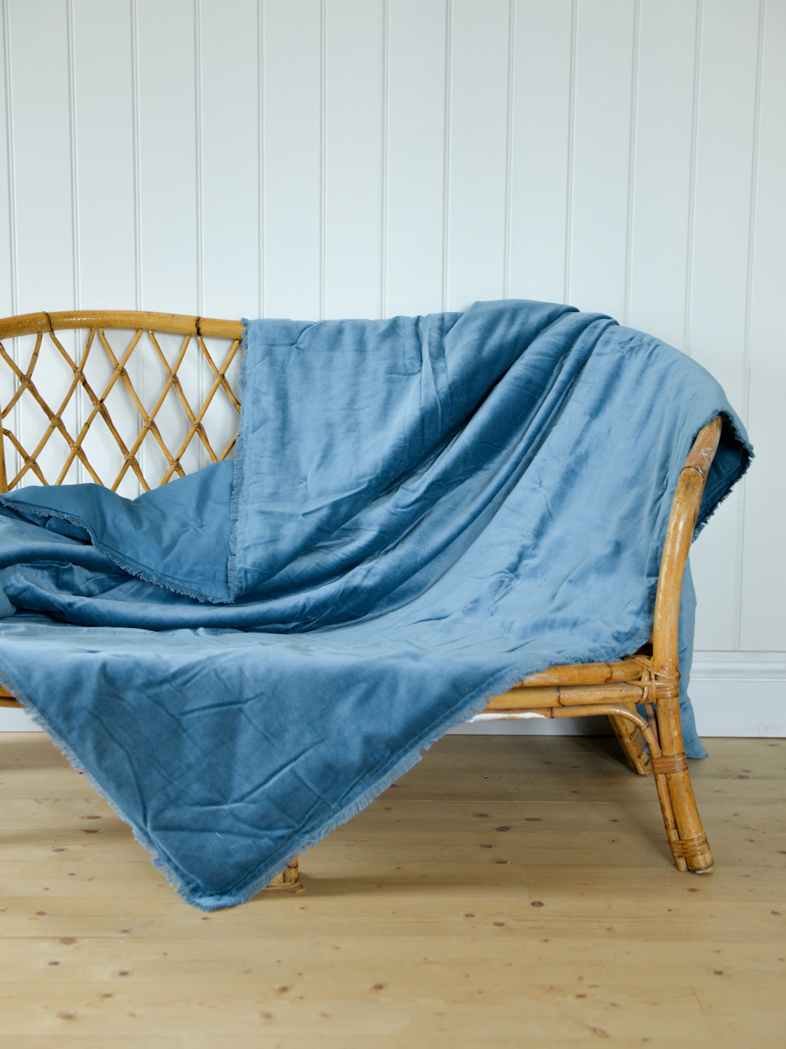 Fara Cotton Velvet Throw 135 x 200 / Acier