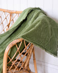 Fara Cotton Velvet Throw 135 x 200 / Eucalyptus
