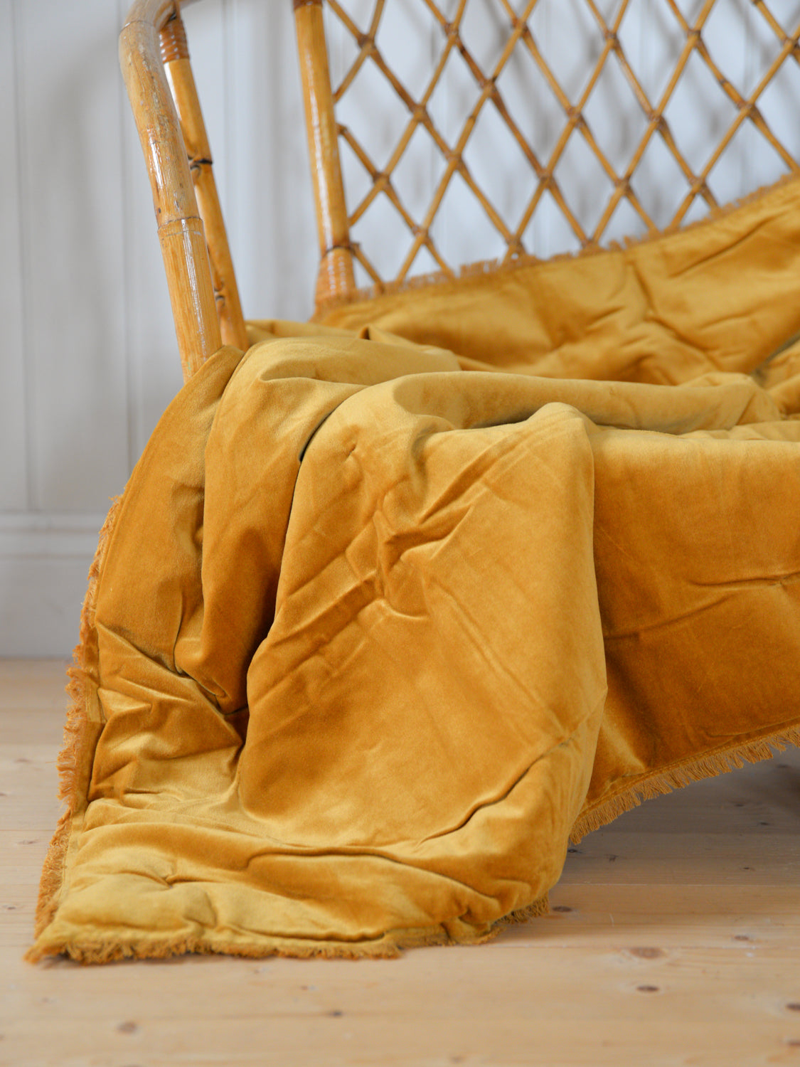 Cotton Velvet Throw 135 x 200 / Saffron