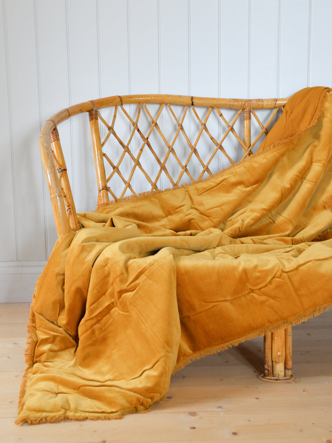 Cotton Velvet Throw 135 x 200 / Saffron