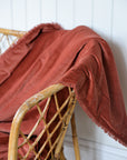 Fara Cotton Velvet Throw 135 x 200 / Sienna