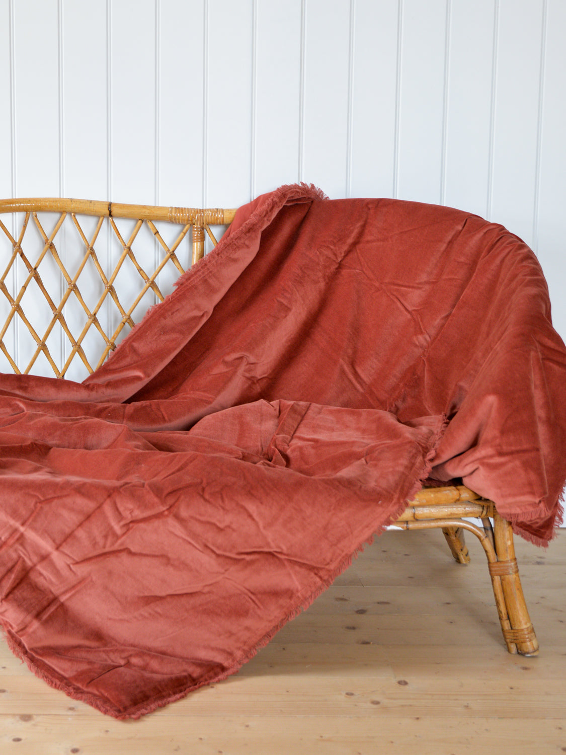 Fara Cotton Velvet Throw 135 x 200 / Sienna