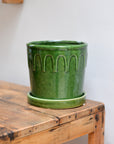 Lykke Glazed Plant Pot / Green