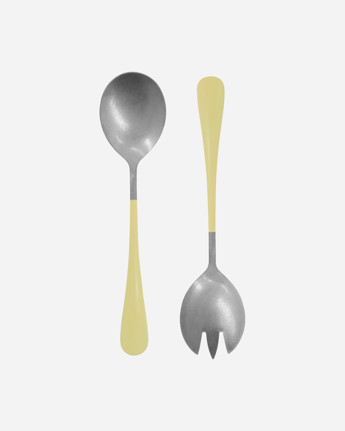 Stainless Steel Salad Servers / Yellow