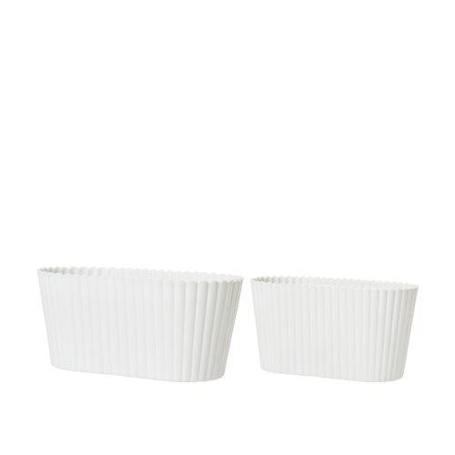 Yodit Oval Bulb Plant Pot / White