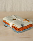 100% Organic Cotton Set of Three Baby Muslin Squares in Tiger Pattern
