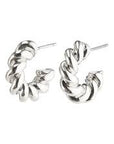 Gabrina Thick Twist Huge Hoops in Silver - Wear Layered