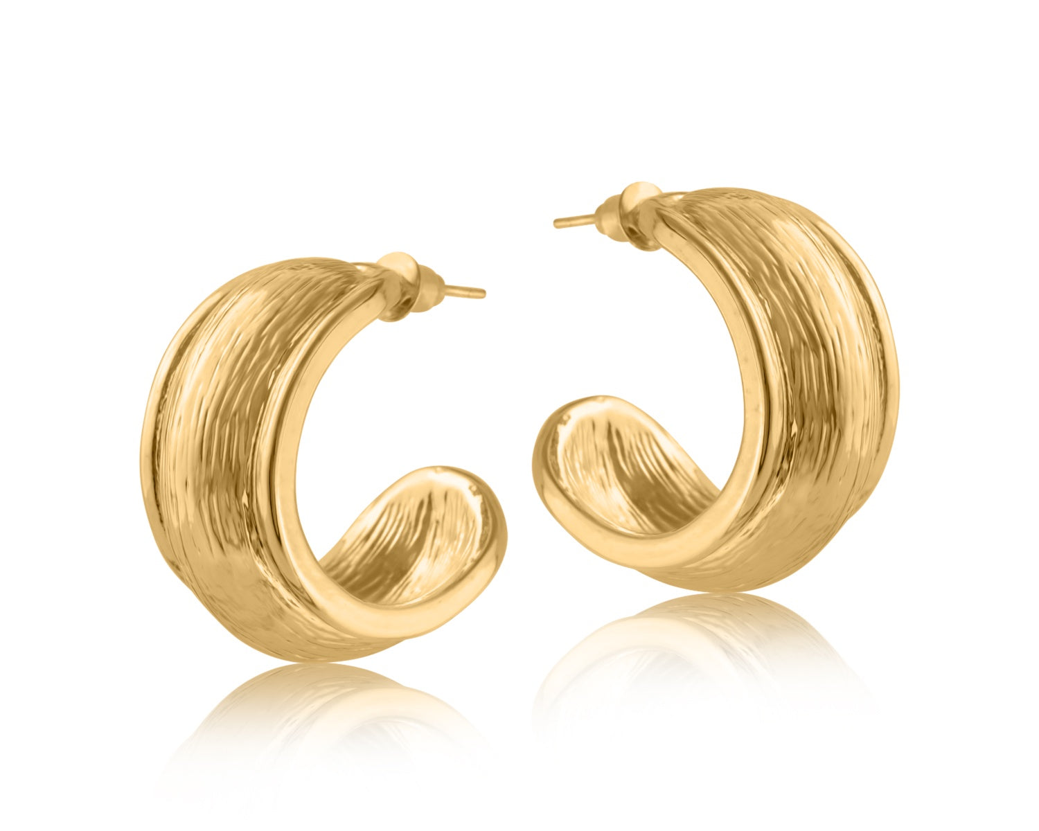 Zara Chunky Plated Gold Half Hoop Earrings