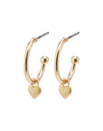 Pilgrim Sophia Heart Pendant Hoop Earrings in Gold/Silver