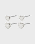 Pilgrim Heart Stud Earrings Set of Two