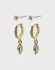 Pilgrim Gold Crystal Earrings Set
