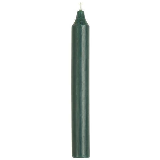 Single Rustic Candle / Dark Green