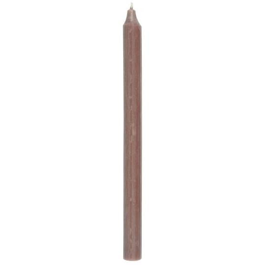 Single Tall Rustic Dinner Candle / Old Rose