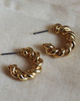 Gabrina Thick Twist Huge Hoops in Gold - Wear Layered