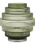 Nordal Groovy Vase in Dusty Green
