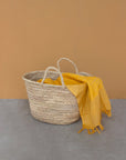 Palm Leaf Market Basket with Short Handle