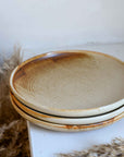 Ceramic Dinner Plate in Rustic Cream/Brown