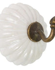 IB Laursen Ceramic and Brass Hook in Cream or White