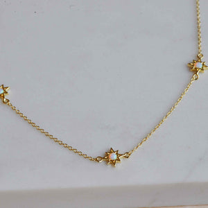 Junk Jewels Opal Starburst Necklace