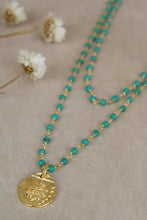 Load image into Gallery viewer, Coat of Arms Turquoise Necklace in Gold