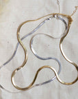 Pilgrim Joanna Flat Snake Chain Necklace in Gold or Silver