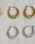 Pilgrim Eileen Twirl Hoop Earrings in Gold or Silver