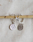 Pilgrim Nomad Coin Hoop Earrings in Silver